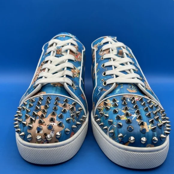 Christian Louboutin Louis Junior Spikes Odissey Print Size 45 NEW - Picture 6 of 12